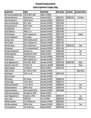 section 8 housing list - Editable, Fillable & Printable Legal Templates