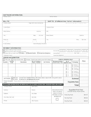 Sage CRE Forms Order Form