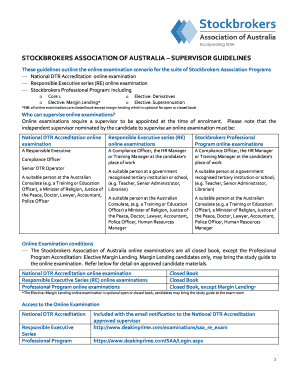 STOCKBROKERS ASSOCIATION OF AUSTRALIA SUPERVISOR GUIDELINES