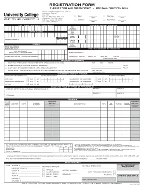 University College of the North Registration Form