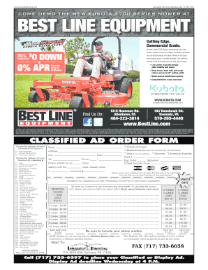 Classified Ad Order Form