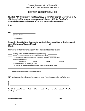Request for Rent Change