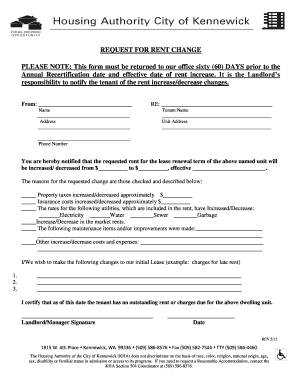 Sample rent increase letter - PLEASE NOTE This form must be returned to our office sixty (60) DAYS prior to the