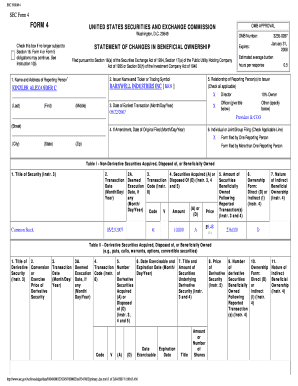 SEC Form 4 Statement of Changes in Beneficial Ownership