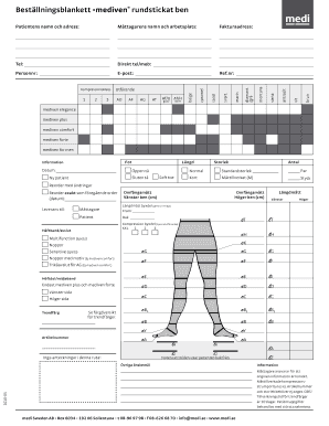 Mediven Round Knit Leg Order Form