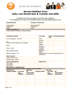 Service Addition Form