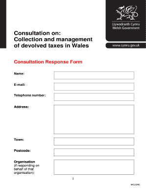 Welsh Revenue Authority Consultation Response Form