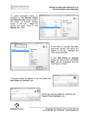 Stored Clients and Contacts List