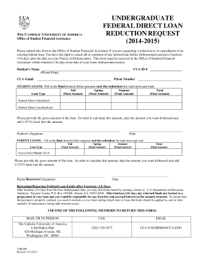 Federal Direct Loan Reduction Request