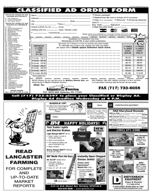 Classified Ad Order Form