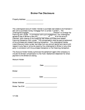 Broker Fee Disclosure Agreement
