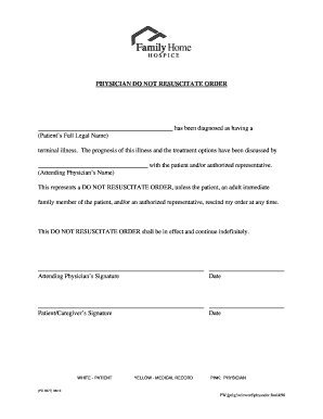 Physician Do Not Resuscitate Order