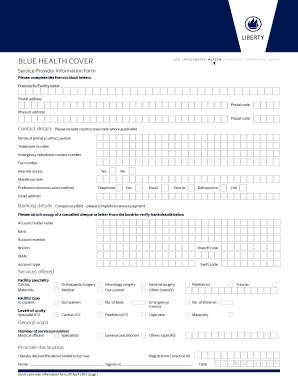Service Provider Information Form
