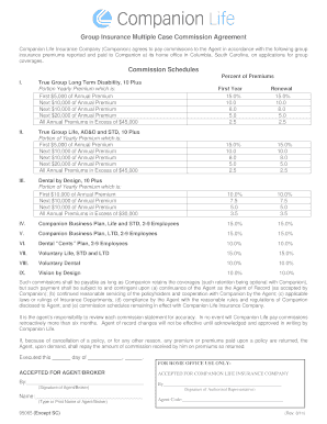Group Insurance Multiple Case Commission Agreement