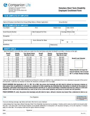 Voluntary Short Term Disability Employee Enrollment Form
