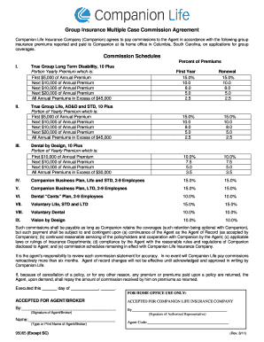 Group Insurance Multiple Case Commission Agreement