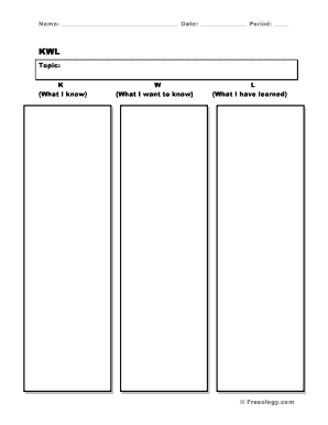 KWL Chart Template