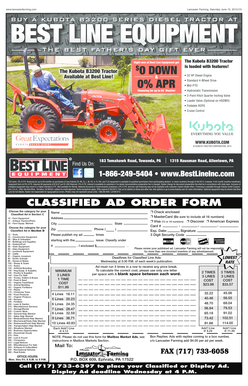 Lancaster Farming Classified Ad Order Form