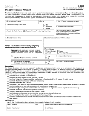 Michigan Property Transfer Affidavit