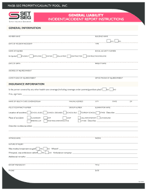 General Liability Incident/Accident Report