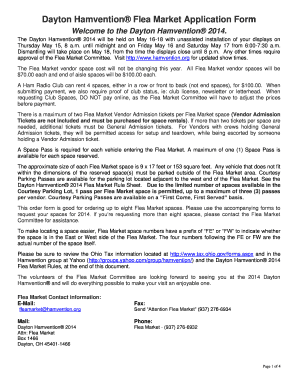 Dayton Hamvention Flea Market Application Form