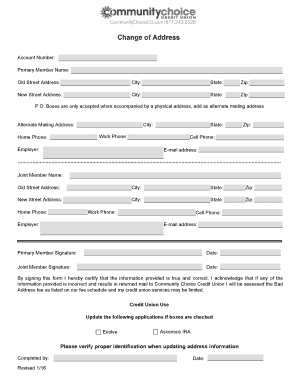 Change of Address Form