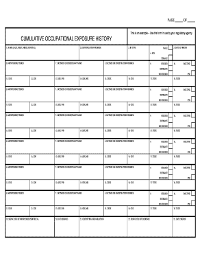 Cumulative Occupational Exposure History Form