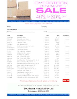 Online Order Form