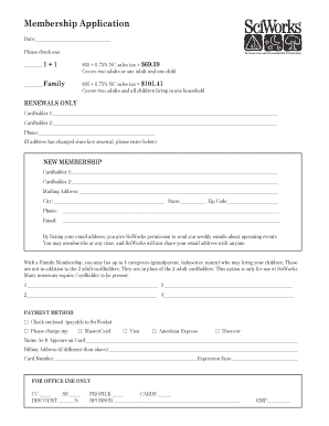 SciWorks Membership Application