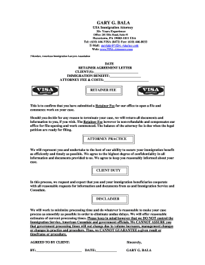 Retainer Agreement Letter