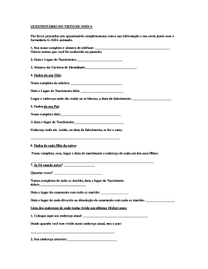 QUESTIONÁRIO DO VISTO DE NOIVA