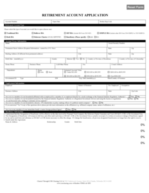 Retirement Account Application Form