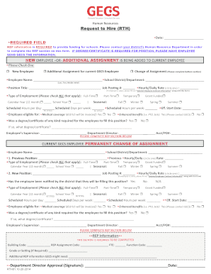 Request to Hire Form