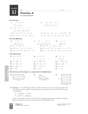 Algebra 2 Practice A Worksheet
