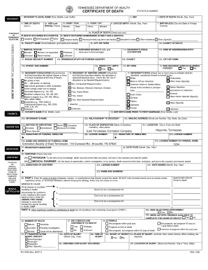 Tennessee Death Certificate