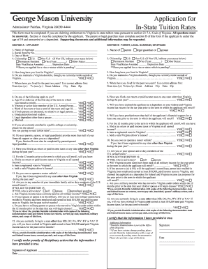 George Mason University In-State Tuition Application