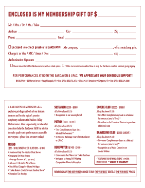 Bardavon Membership Application Form