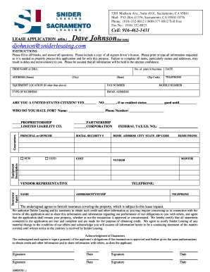 Lease Application