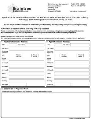UK Listed Building Consent Application Form