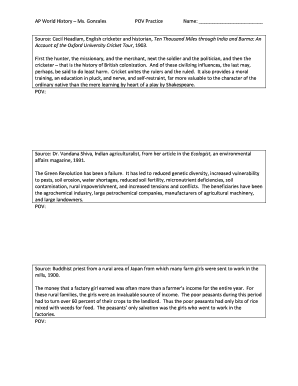 AP World History POV Practice