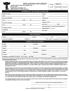 Application for Credit