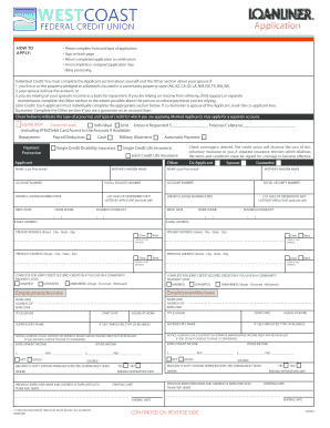 Credit Union Loan Application