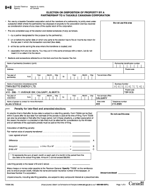 Canadian Partnership Property Disposition Election Form