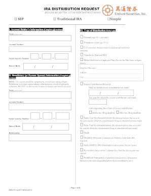 IRA Distribution Request Form