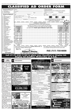 Lancaster Farming Classified Ad Order Form