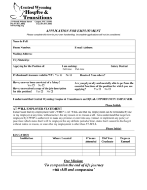 Application for Employment