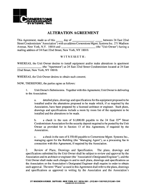 Alteration Agreement