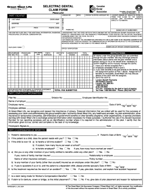 Canadian Dental Claim Form