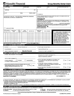 Group Benefits Dental Claim Form