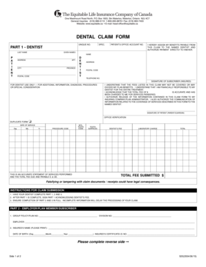 Dental Claim Form